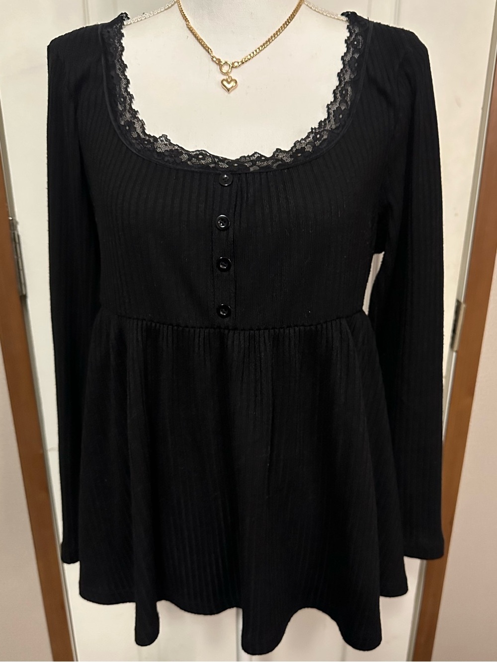 SHEIN Curve Black Knit Top